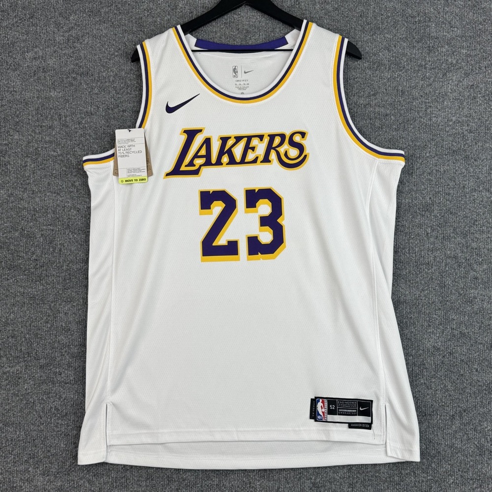 Nike LeBron James LA Lakers Jersey Mens XL White Los Angeles NBA #23 NWT